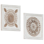 vidaXL Kunst Dekoration 2 pcs Braun und Weiß 40 x 40 x 1,5 cm