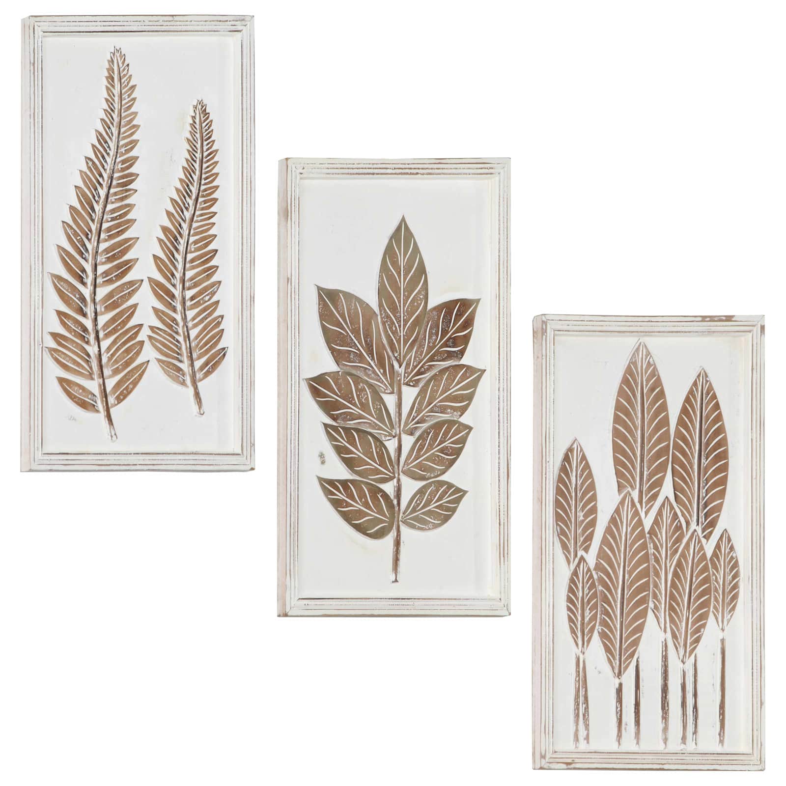 vidaXL Kunst Dekoration 3 pcs Braun und Weiß 40 x 40 x 1,5 cm