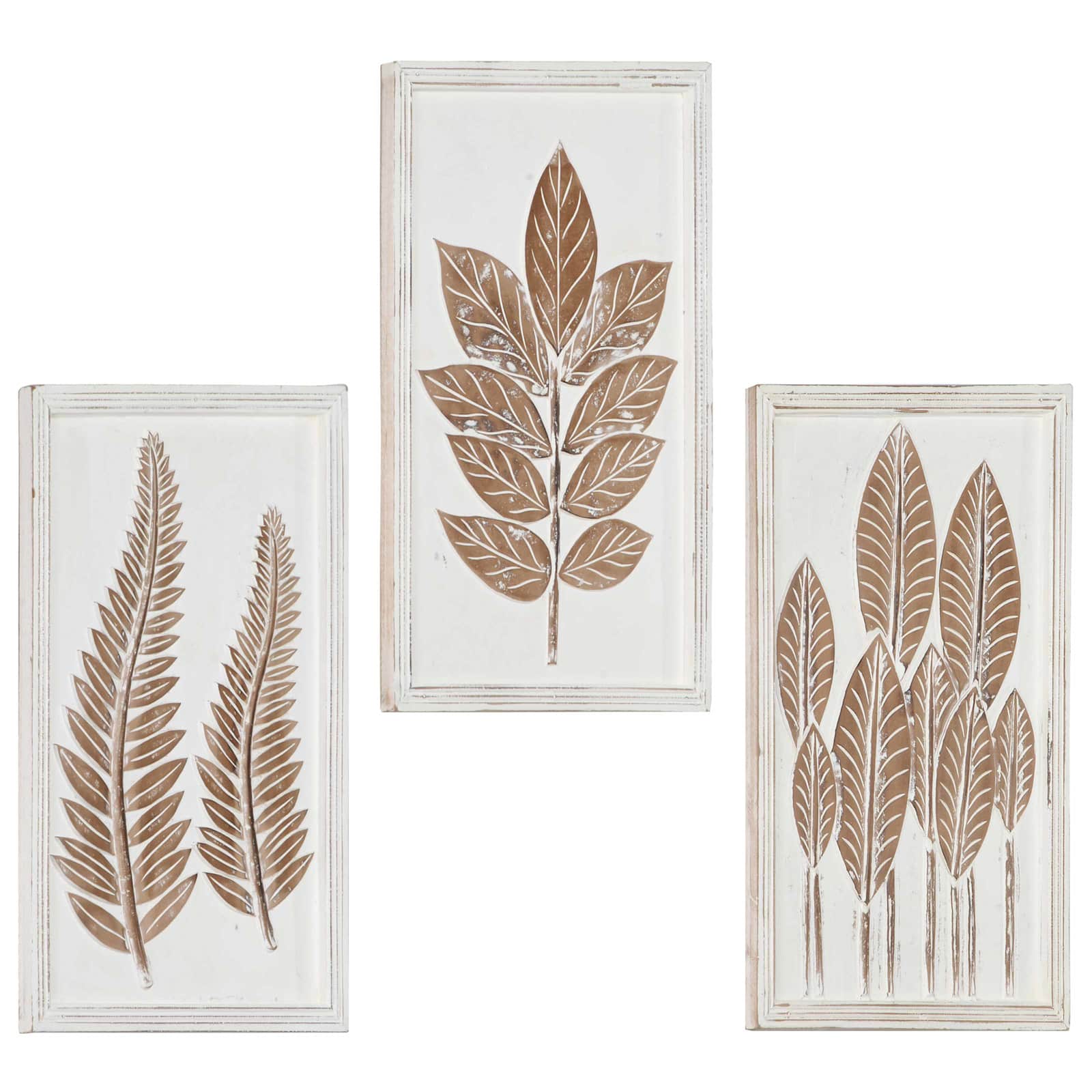 vidaXL Kunst Dekoration 3 pcs Braun und Weiß 40 x 40 x 1,5 cm
