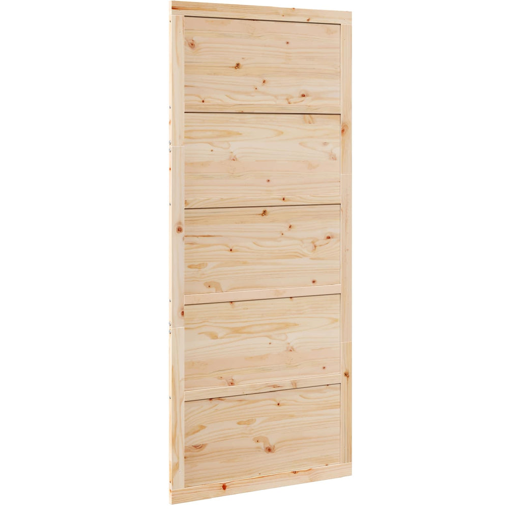 vidaXL Scheunentür Natur 100 x 2,5 x 208 cm Massives Kiefernholz