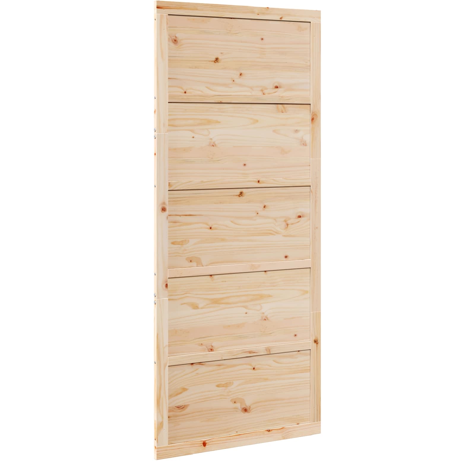 vidaXL Scheunentür Natur 100 x 2,5 x 208 cm Massives Kiefernholz