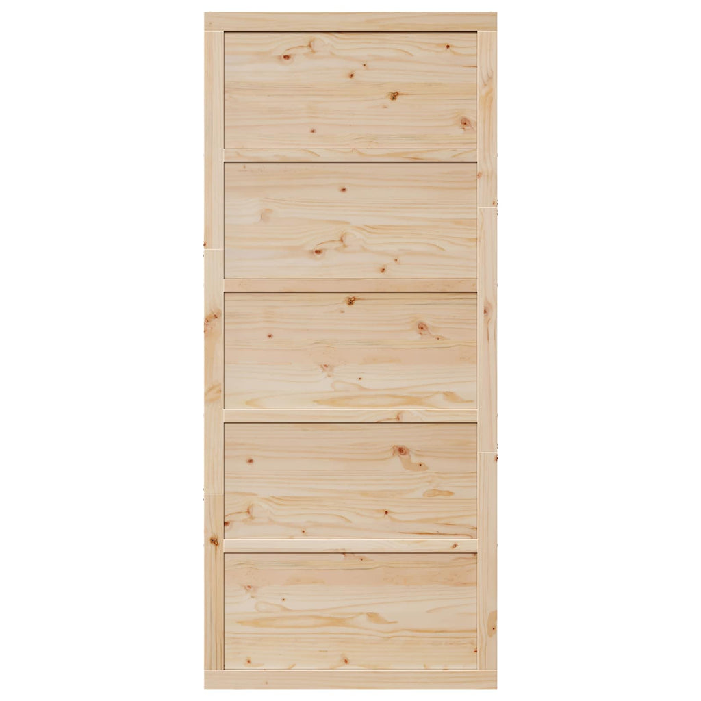 vidaXL Scheunentür Natur 100 x 2,5 x 208 cm Massives Kiefernholz