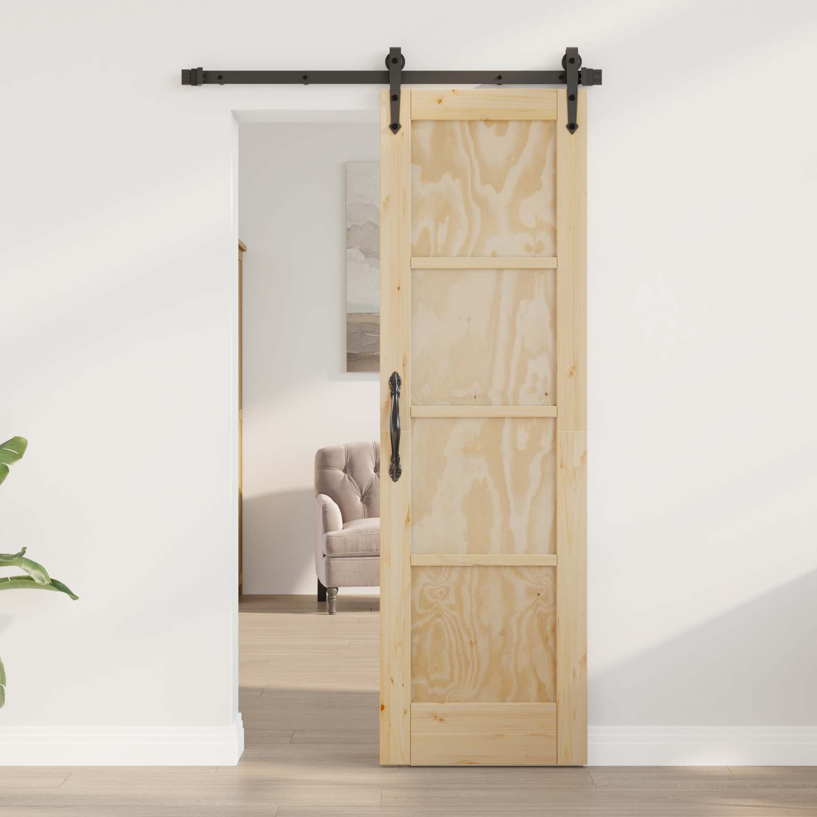 vidaXL Interior Tür Natur 61 x 198,5 cm Sperrholz