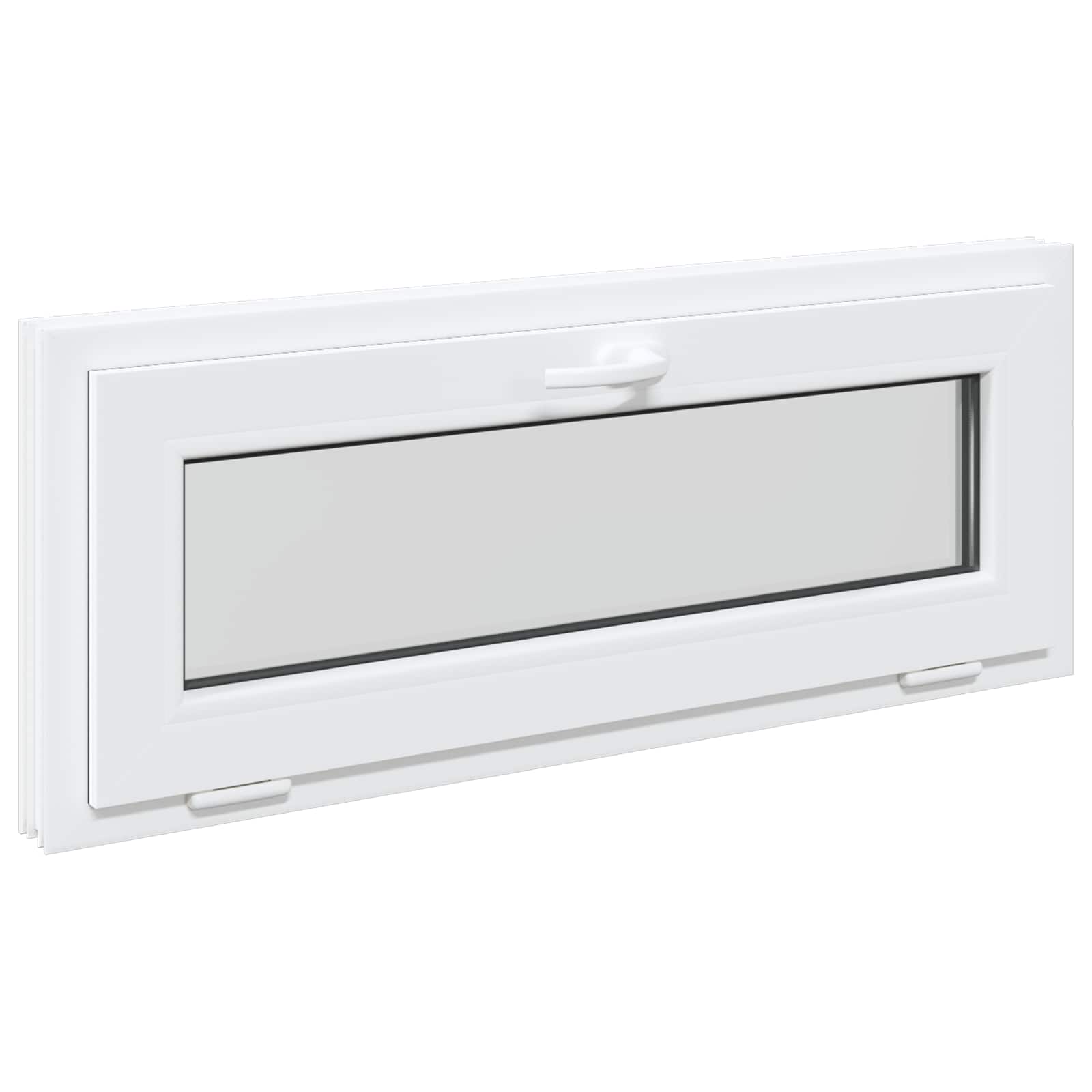 vidaXL Kellerfenster RISOR 110 x 40 cm PVC und Glas Weiß