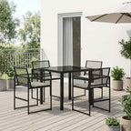 vidaXL Garten Essgruppe 5 pcs Schwarz Poly-Rattan