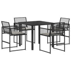 vidaXL Garten Essgruppe 5 pcs Schwarz Poly-Rattan