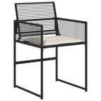 vidaXL Garten Essgruppe 5 pcs Schwarz Poly-Rattan