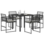 vidaXL Garten Essgruppe 5 pcs Schwarz Poly-Rattan