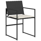 vidaXL Garten Essgruppe mit Kissen 5 pcs Schwarz und Creme Poly-Rattan