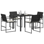 vidaXL Garten Essgruppe mit Kissen 5 pcs Schwarz und Creme Poly-Rattan