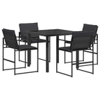 vidaXL Garten Essgruppe 5 pcs Schwarz und Dunkelgrau 80 x 80 x 73 cm
