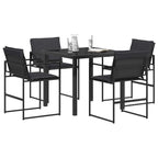 vidaXL Garten Essgruppe 5 pcs Schwarz und Dunkelgrau 80 x 80 x 73 cm