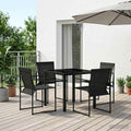 vidaXL Garten Essgruppe 5 pcs Schwarz Textilene und Stahl