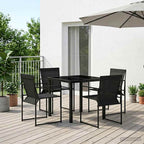 vidaXL Garten Essgruppe 5 pcs Schwarz Textilene und Stahl