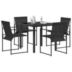 vidaXL Garten Essgruppe 5 pcs Schwarz Textilene und Stahl