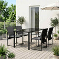 vidaXL Garten Essgruppe 5 pcs Schwarz und Dunkelgrau 80 x 80 x 73 cm