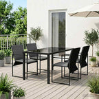 vidaXL Garten Essgruppe 5 pcs Schwarz und Dunkelgrau 80 x 80 x 73 cm