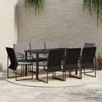 vidaXL Garten Essgruppe 9 pcs Schwarz und Anthrazit 160 x 80 x 73 cm