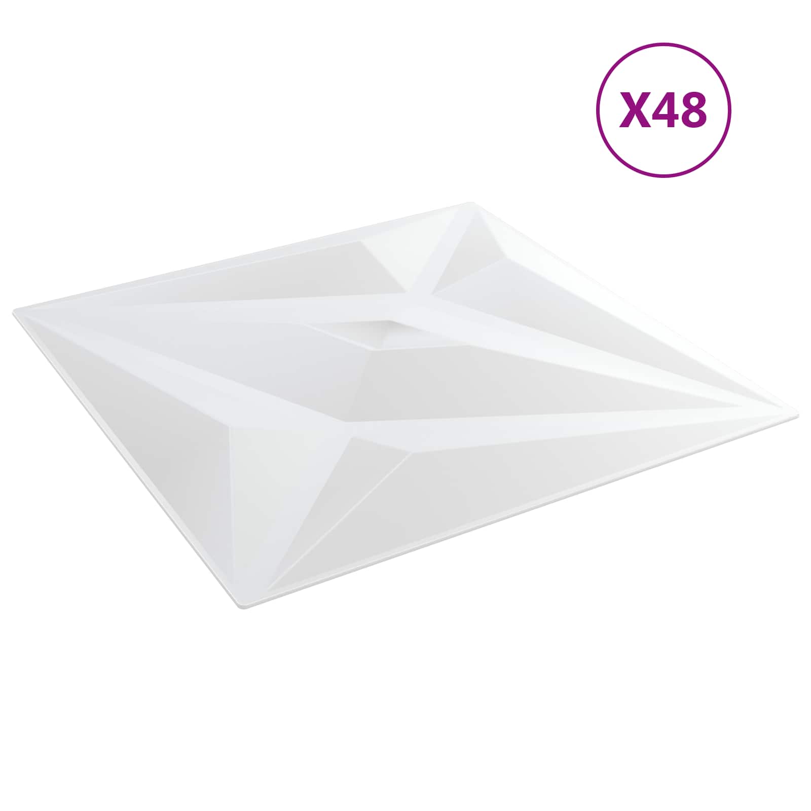 vidaXL Wandpaneele Stern 12 pcs Weißer Stern 50 x 50 cm XPS Schaum