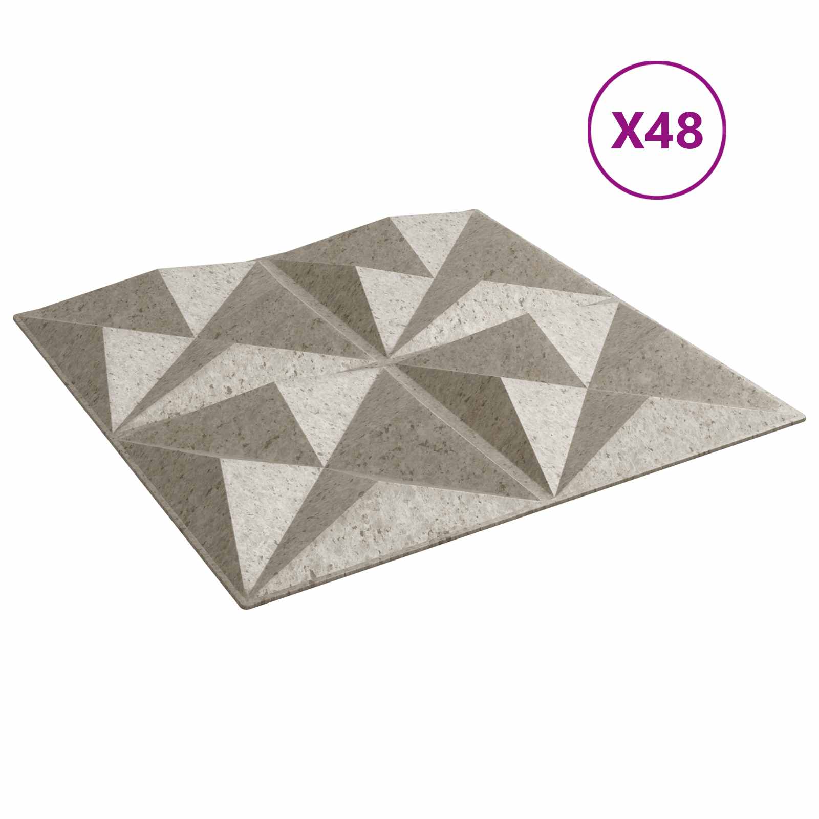 vidaXL Wandpaneele 48 pcs Origami beton 50 x 50 cm XPS Schaum