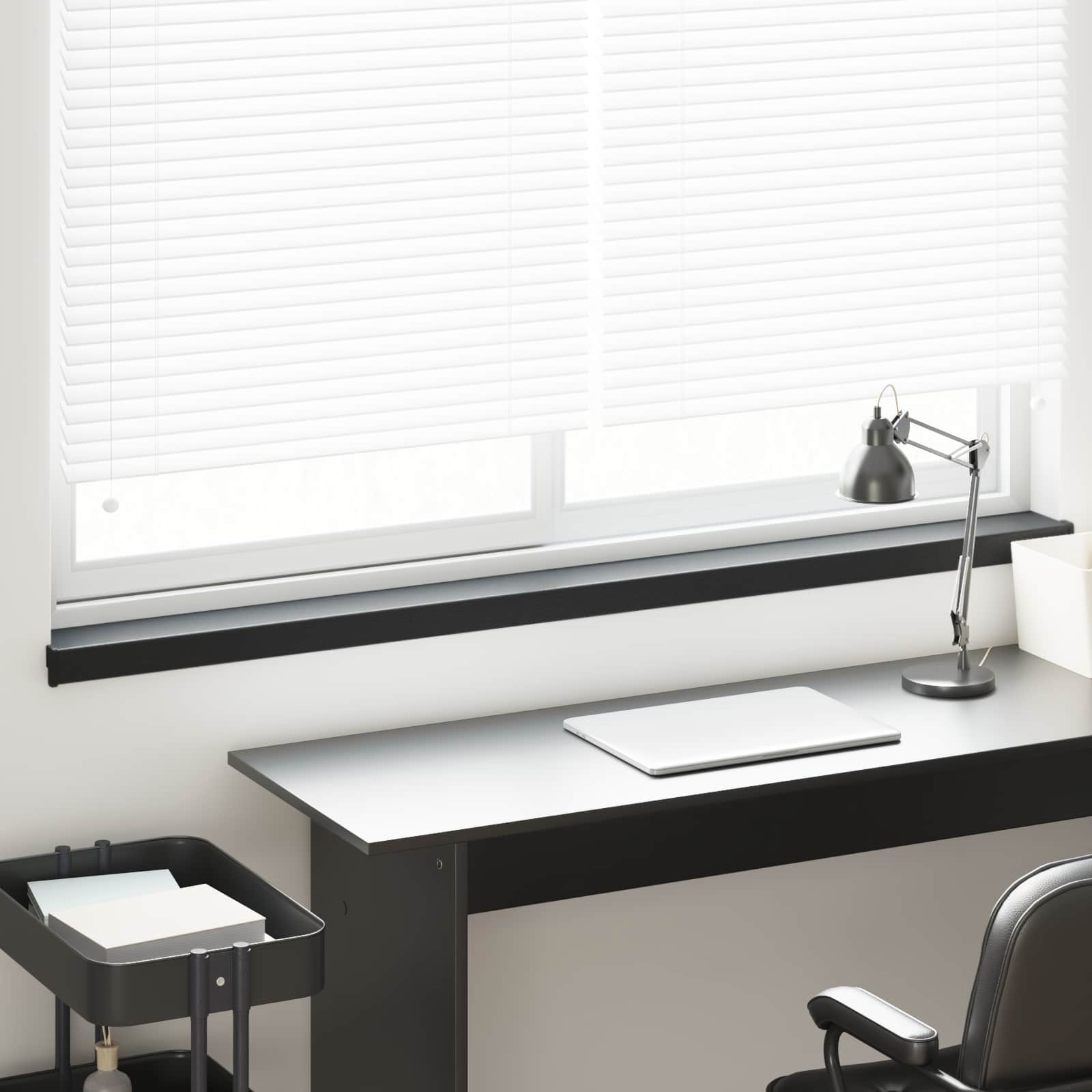 vidaXL Fensterbank Schwarz mit Holzmaserung 160 x 15 x 4,5 cm PVC