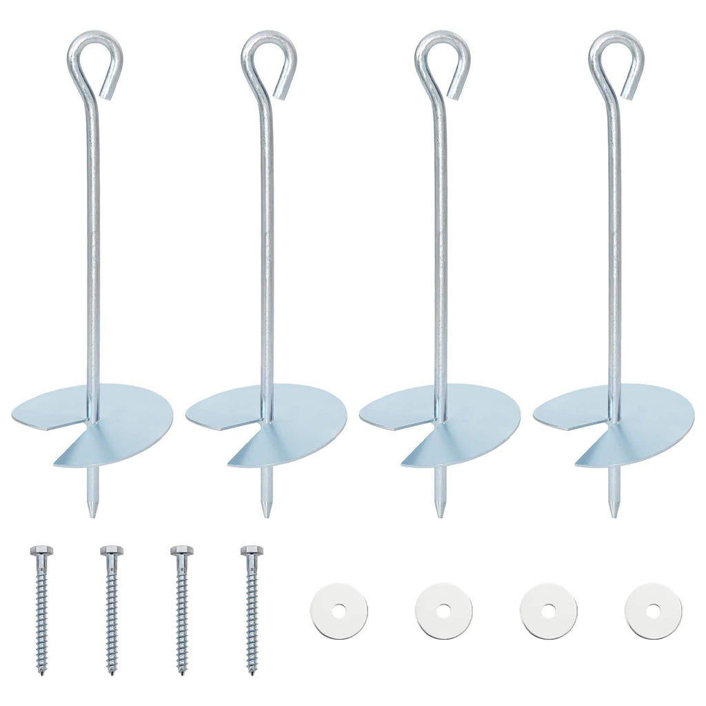 vidaXL Erdanker 4 pcs Silber Ø10 x 30 cm Galvanisiertes Metall