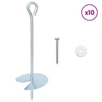 vidaXL Erdanker 10 pcs Silber Ø10 x 30 cm Galvanisiertes Metall