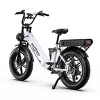 Vélo électrique ONESPORT OT08 PRO - Moteur 500W Batterie 48V18AH*2 Roues 20 pouces Frein à disque - Blanc