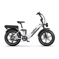 Vélo électrique ONESPORT OT08 PRO - Moteur 500W Batterie 48V18AH*2 Roues 20 pouces Frein à disque - Blanc