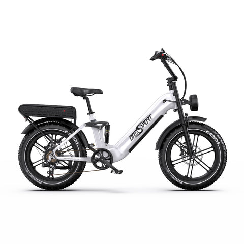 E-Bike ONESPORT OT08 PRO - Motor 500W Akku 48V18AH*2 20 Zoll Räder Scheibenbremse - Weiß