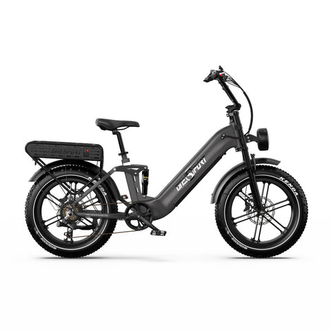 E-Bike ONESPORT OT08 PRO - Motor 500W Akku 48V18AH*2 20 Zoll Räder Scheibenbremse - Grau