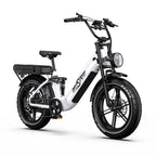 Vélo électrique ONESPORT OT08 PRO - Moteur 500W Batterie 48V18AH*2 Roues 20 pouces Frein à disque - Blanc