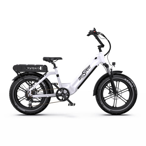 E-Bike ONESPORT OT08 - Motor 500W Akku 48V18AH 20 Zoll Räder Scheibenbremse - Weiß