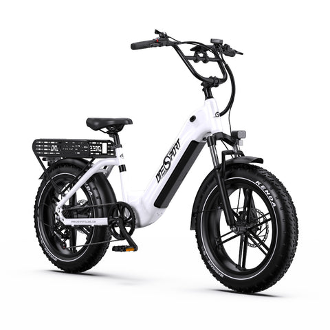 E-Bike ONESPORT OT08 - Motor 500W Akku 48V18AH 20 Zoll Räder Scheibenbremse - Weiß