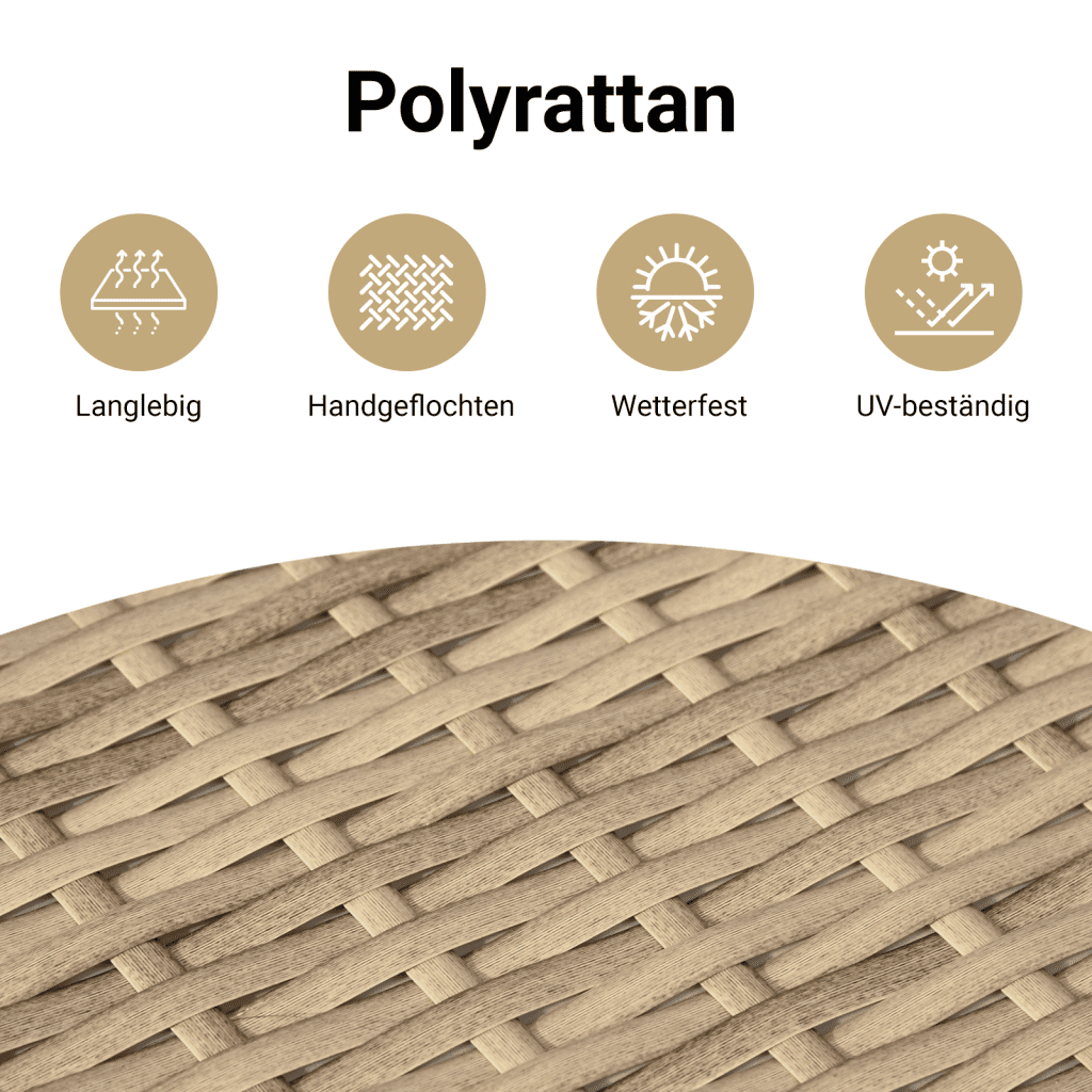 vidaXL 4-tlg. Garten-Sofagarnitur mit Kissen Beigemischung Poly Rattan