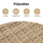 vidaXL 4-tlg. Garten-Sofagarnitur mit Kissen Beigemischung Poly Rattan