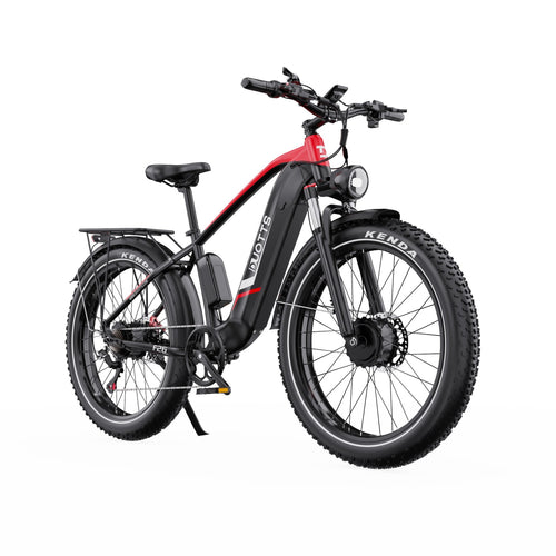Duotts F26 Electric Bicycle - 2*750W Motor 48V 20Ah Samsung Battery Non-foldable - Black Red