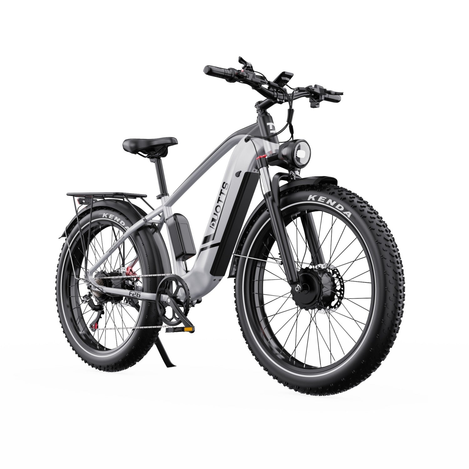Duotts F26 Elektrisches Fahrrad - 2*750W Motor 48V 20Ah Samsung Batterie  Nicht faltbar - Silber Weiss