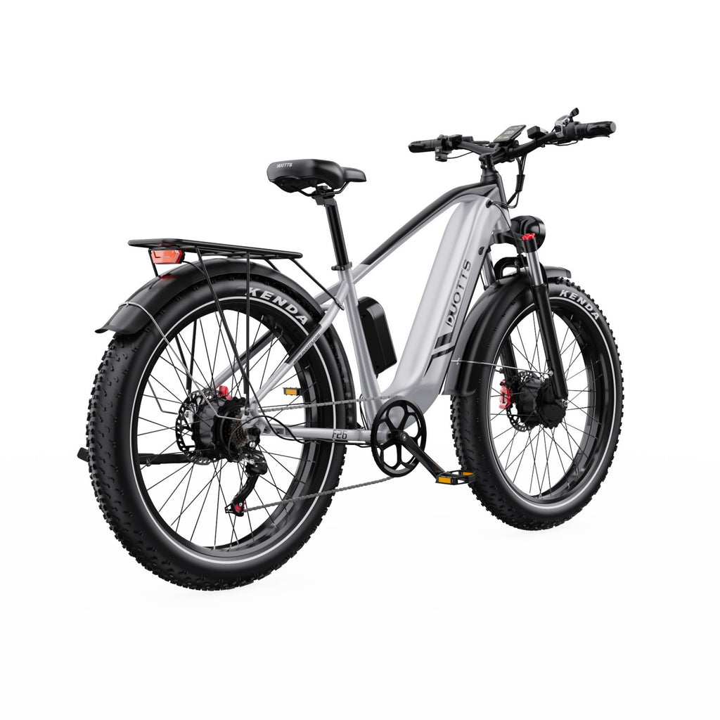 Vélo électrique Duotts F26 - Moteur 2*750W Batterie Samsung 48V 20Ah Non pliable - Argent Blanc
