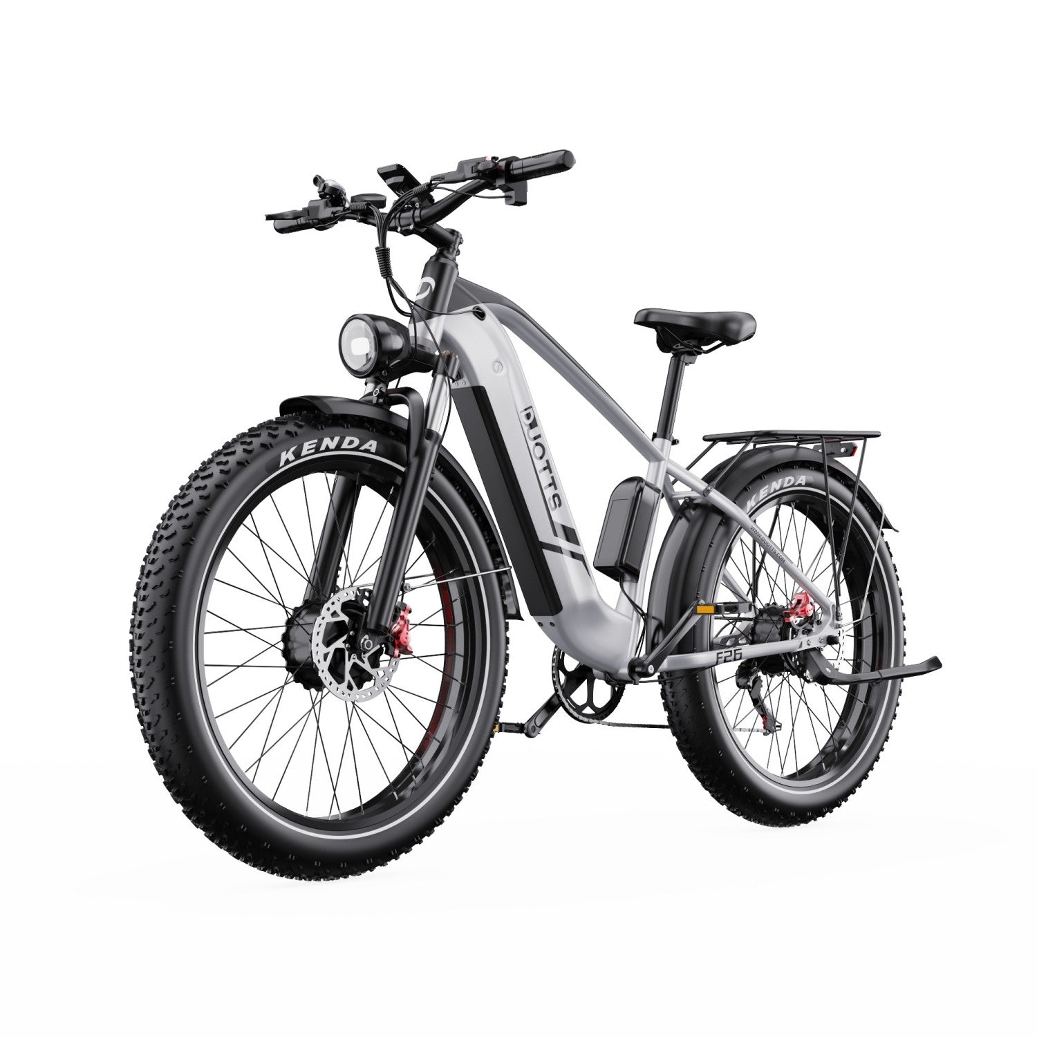 Duotts F26 Elektrisches Fahrrad - 2*750W Motor 48V 20Ah Samsung Batterie  Nicht faltbar - Silber Weiss