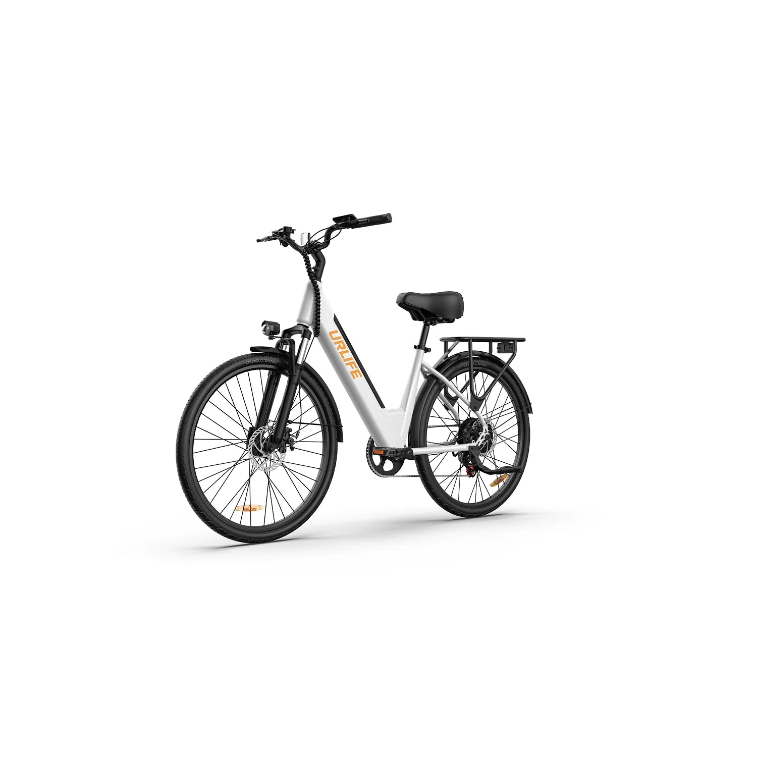 Vélo électrique URLIFE E26 - Moteur 250 W Batterie 48 V 10,4 Ah Pneus 26 pouces Freins à disque - Blanc