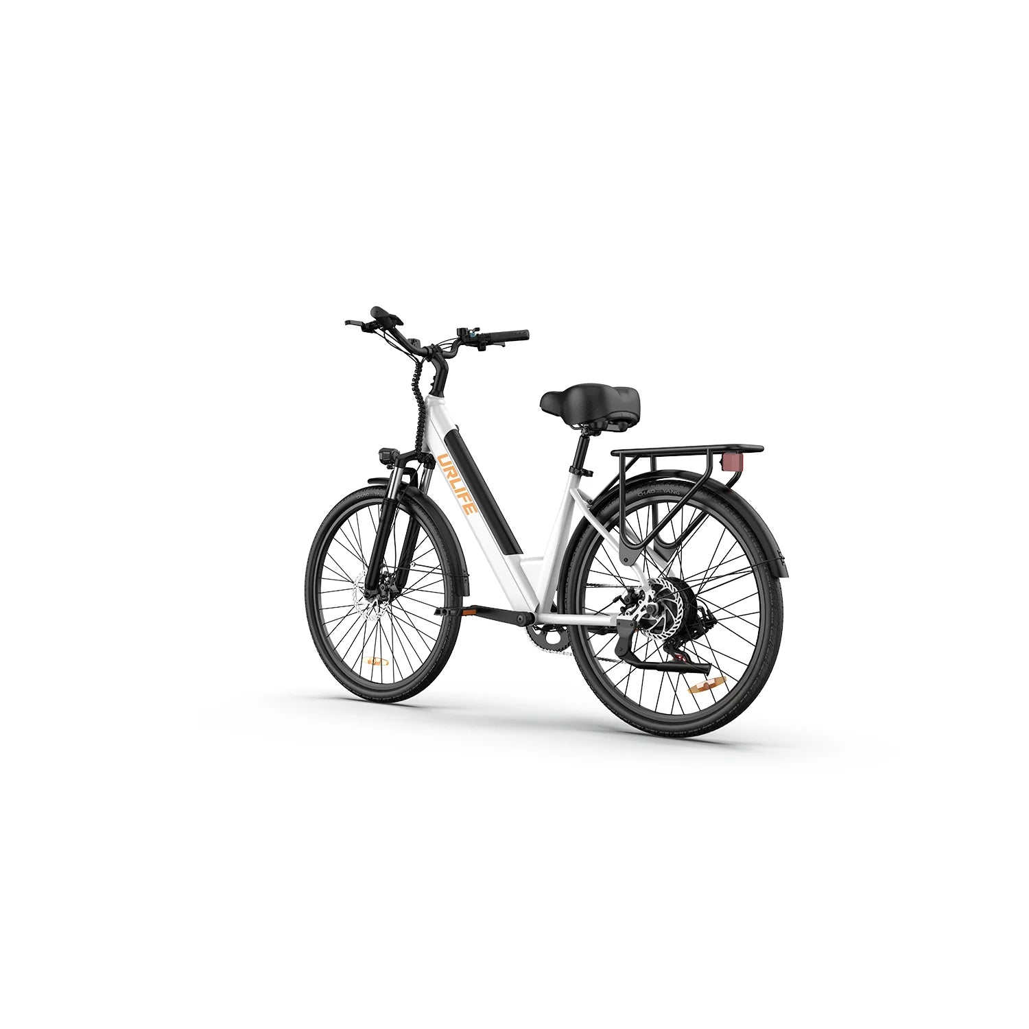 Vélo électrique URLIFE E26 - Moteur 250 W Batterie 48 V 10,4 Ah Pneus 26 pouces Freins à disque - Blanc