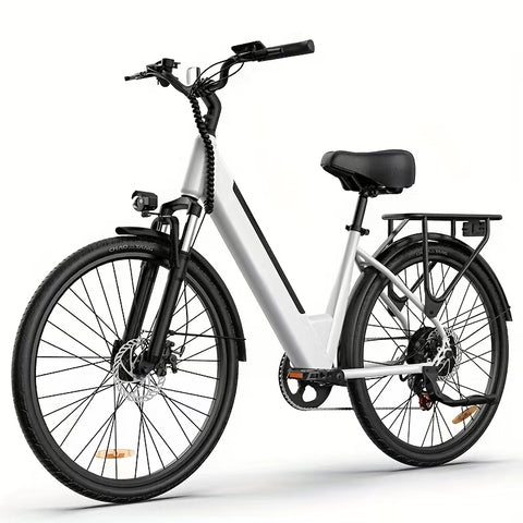 Elektrofahrrad URLIFE E26 -   250W Motor 36V 13Ah Batterie 26 Zoll Reifen Scheibenbremse - Weiß