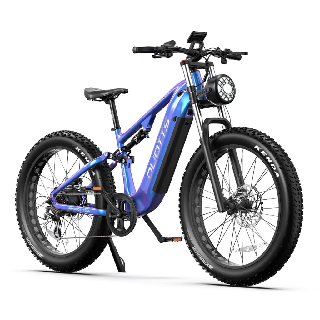 Vélo électrique Duotts E26 - Moteur 750W Batterie 48V20AH Pneus Gros 26*4.0 Pouces Freins Hydrauliques Avant Arrière - Bleu Violet
