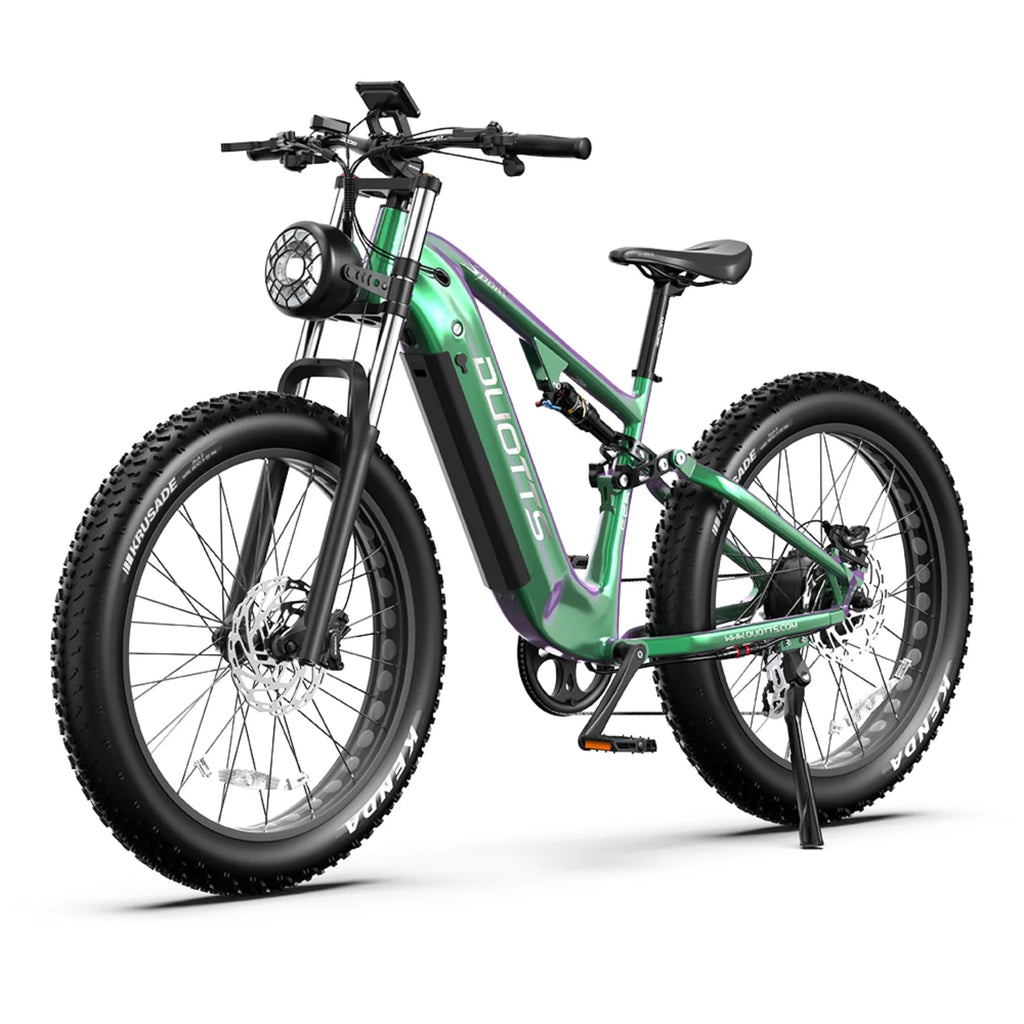 Duotts E26 E-Bike - Motor 750W Battery 48V20AH 26*4.0 Inch Fat Tires Front Rear Hydraulic Brakes - Green Purple