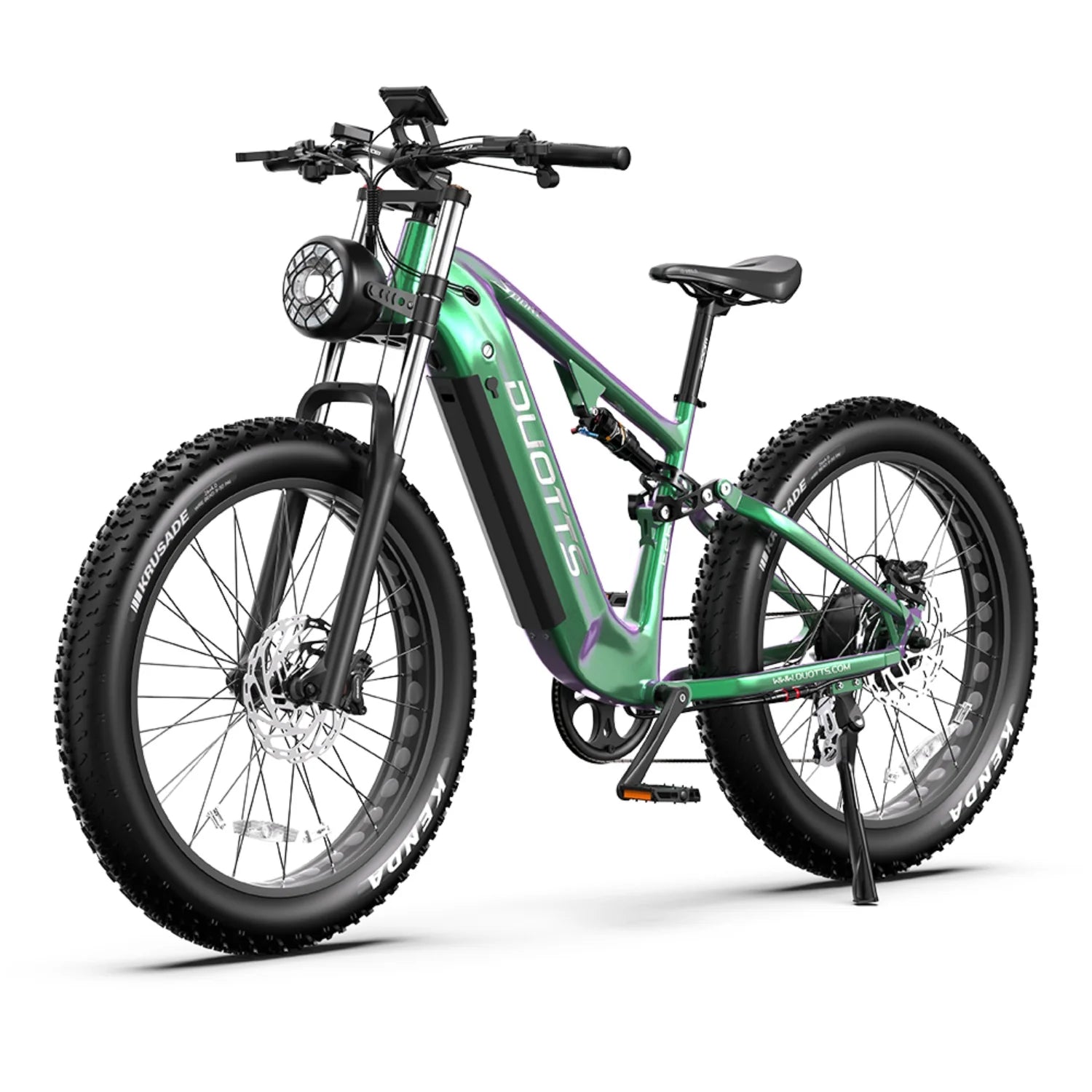 Duotts E26 E-Bike - Motor 750W Batterie 48V20AH 26*4.0 Zoll Fett Reifen Vorne Hinten Hydraulische Bremsen - Grün Lila