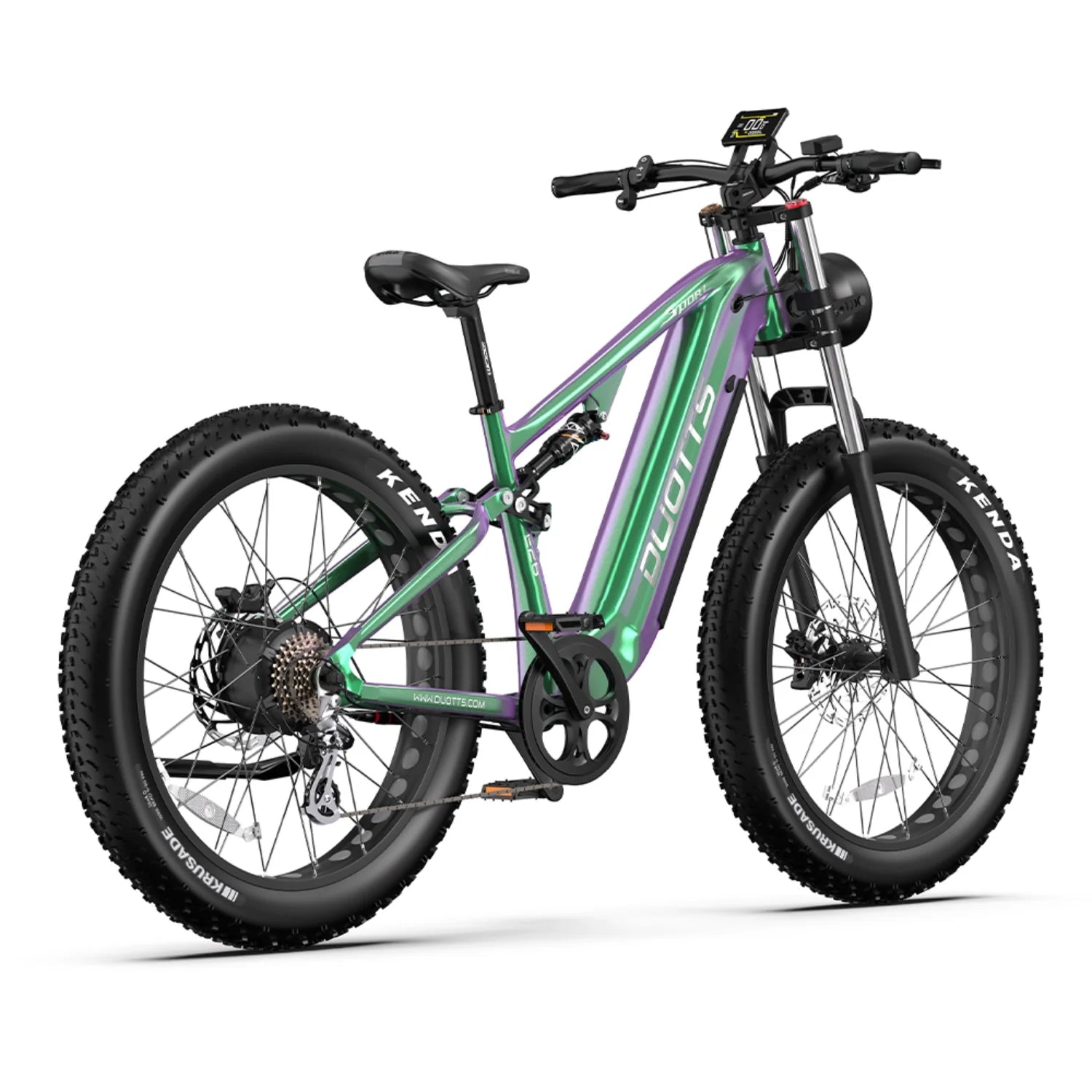 Duotts E26 E-Bike - Motor 750W Batterie 48V20AH 26*4.0 Zoll Fett Reifen Vorne Hinten Hydraulische Bremsen - Grün Lila