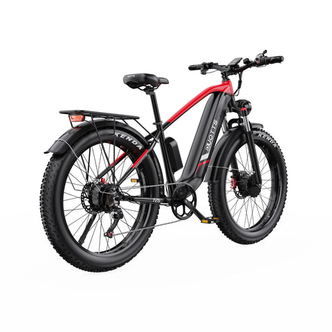 Duotts F26 Elektrisches Fahrrad - 2*750W Motor 48V 20Ah Samsung Batterie  Nicht faltbar - Schwarz Rot