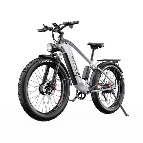 Duotts F26 Elektrisches Fahrrad - 2*750W Motor 48V 20Ah Samsung Batterie  Nicht faltbar - Silber Weiss