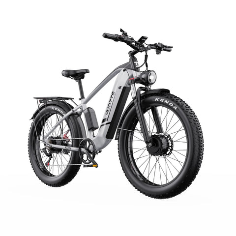 Duotts F26 Elektrisches Fahrrad - 2*750W Motor 48V 20Ah Samsung Batterie  Nicht faltbar - Silber Weiss